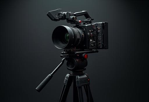 Professional cinema camera on a tripod