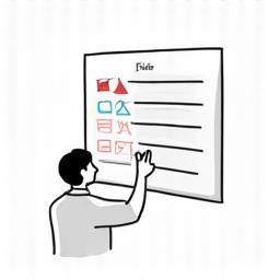 Illustration of someone browsing options