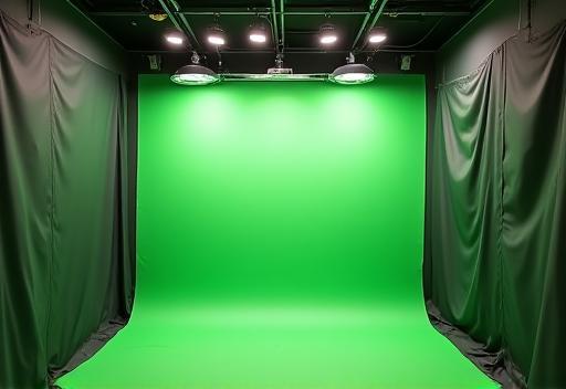 Small studio pod with green screen setup